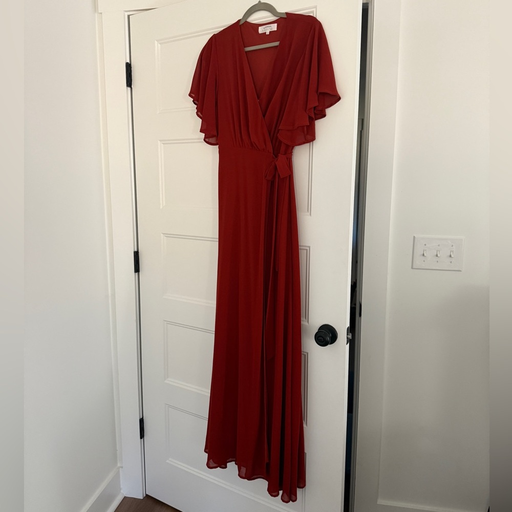 Women’s Rust Wrap Bridesmaid Dress